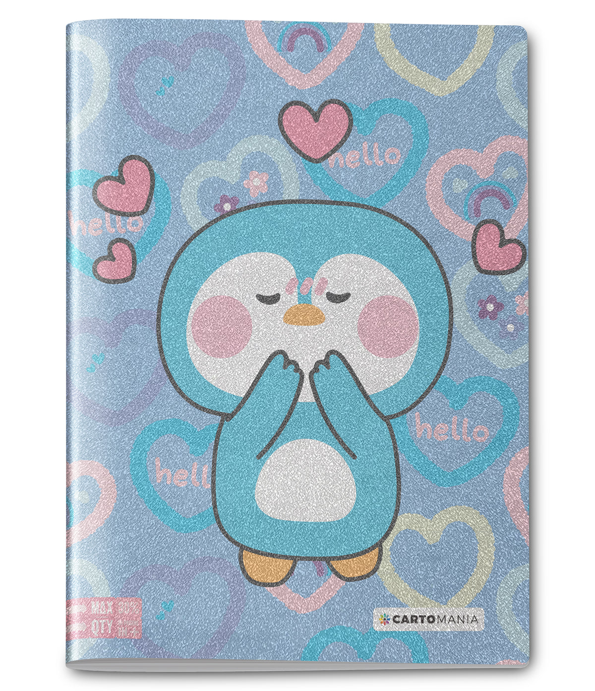 QUADERNO MAXI GLITTERATO PINGUINO