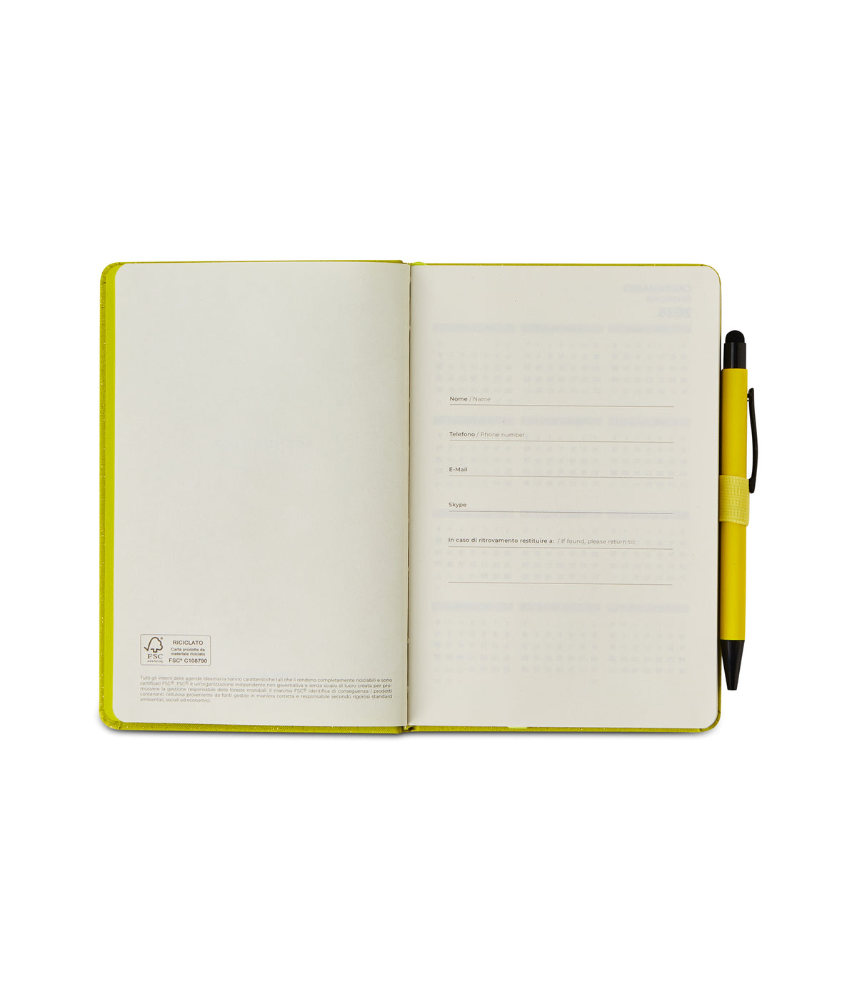 SHINE IT UP AGENDA SETTIMANALE M 12 MESI