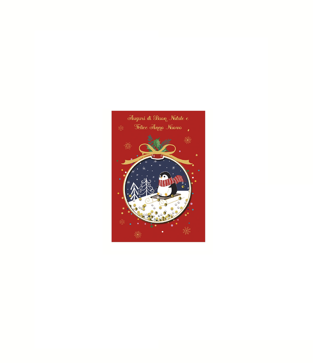 BIGLIETTO DI NATALE PAILLETTES