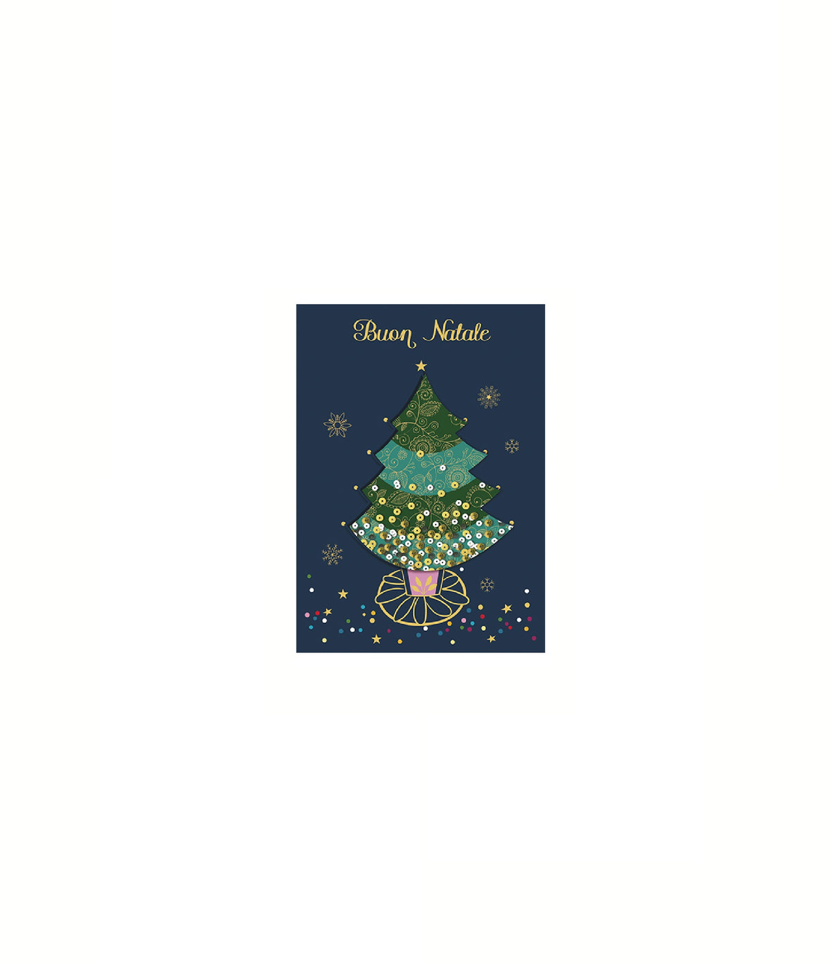 BIGLIETTO DI NATALE PAILLETTES